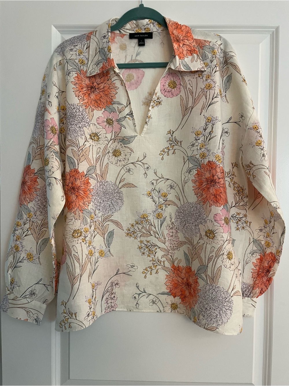 Ann Taylor Linen Blouse, size L